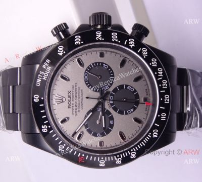 Rolex Replica Daytona Watch All Black Gray Dial 42mm NEW